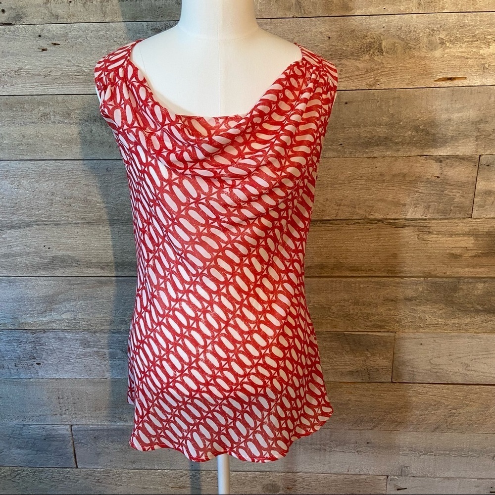 Mexx women’s red & white cowl neck blouse in size 36